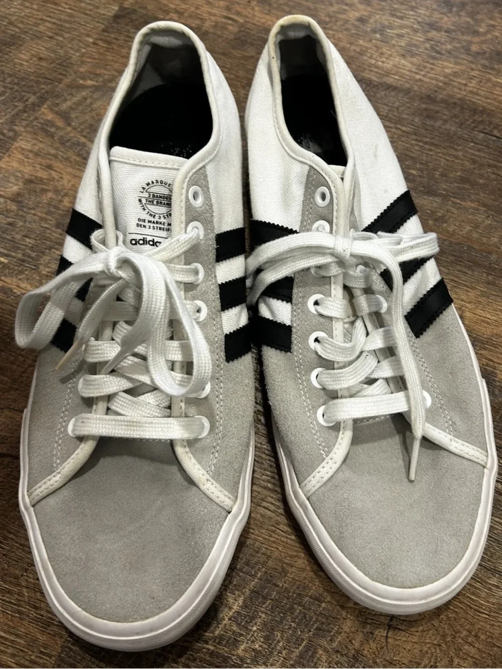 Adidas Men’s Matchcourt RX Sneakers White/Grey Size 12 skateboarding shoes